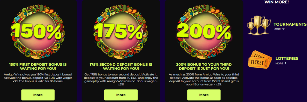 Amigo Wins Bonuses