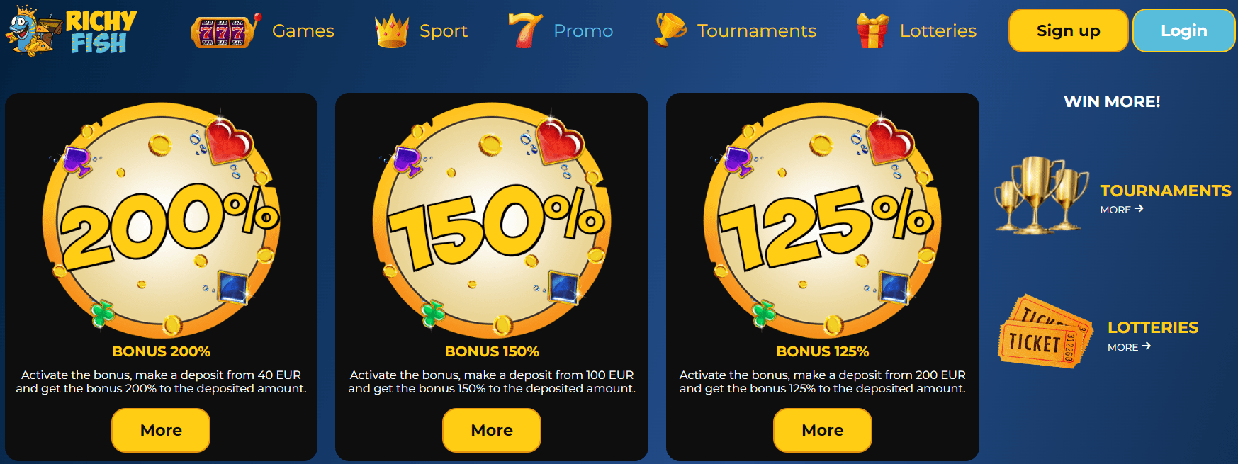 Richy Fish Casino Bonuses