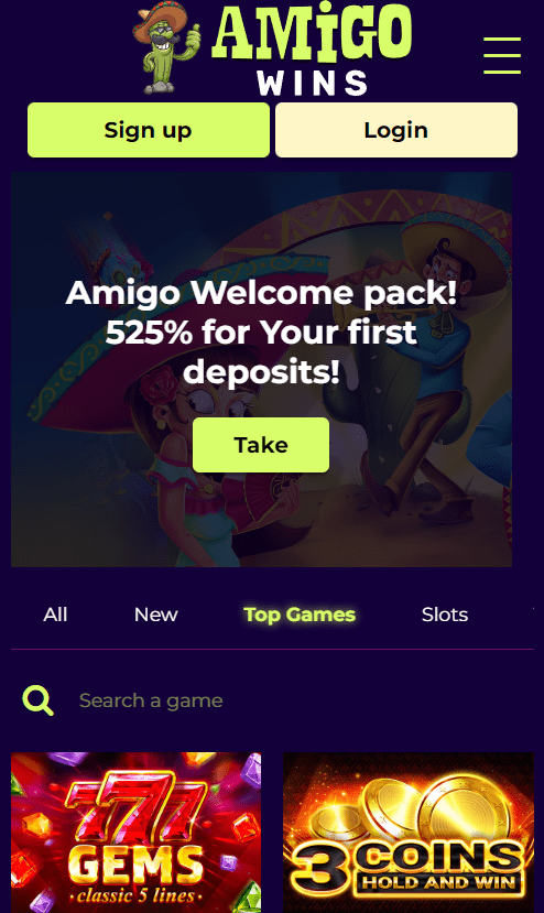 Amigo Wins Mobile Casino