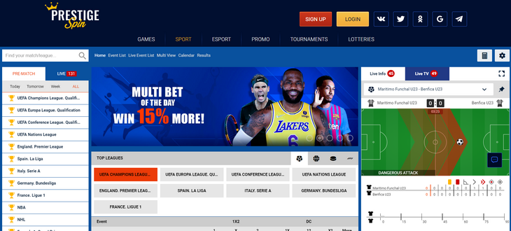 Prestige Spin Casino Sportsbook