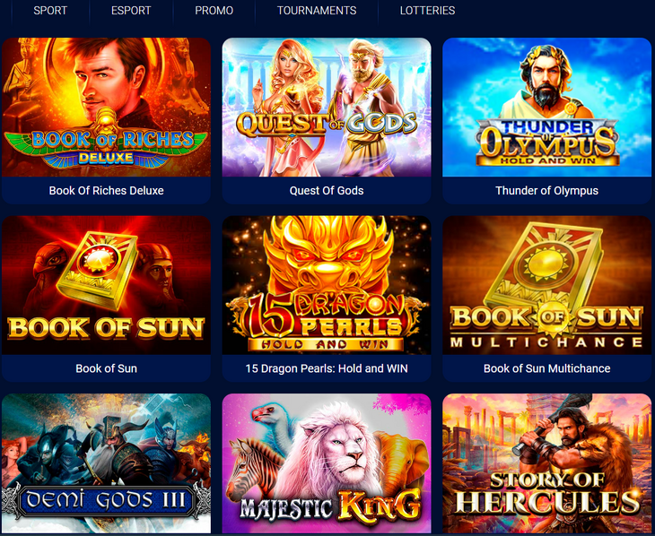 Prestige Spin Casino games