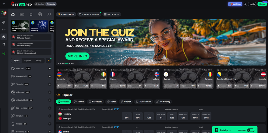 BetOnRed’s sportsbook is described as “comprehensive” and user-friendly, ideal for bettors who enjoy switching between casino and sports.