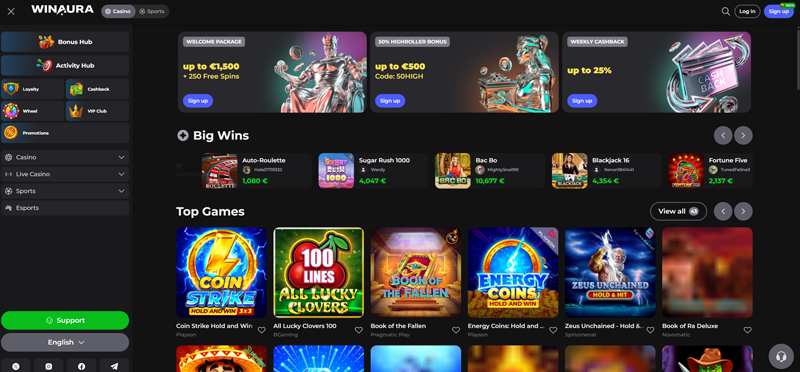 winaura-casino-homepage